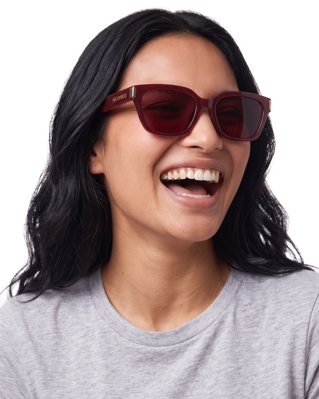 Sunglasses Maroon - White