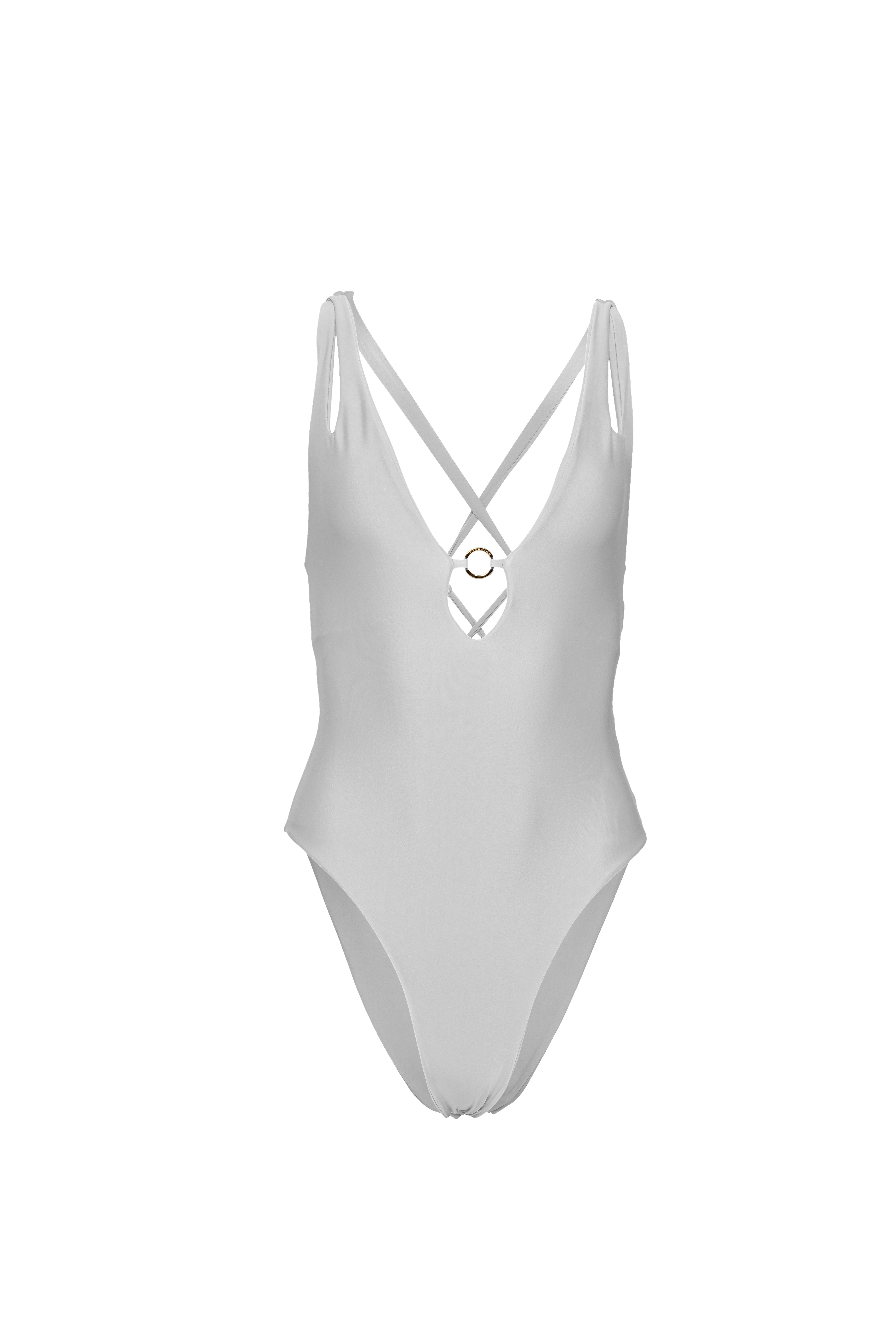 Debby Halter One Piece Swimsuit in White